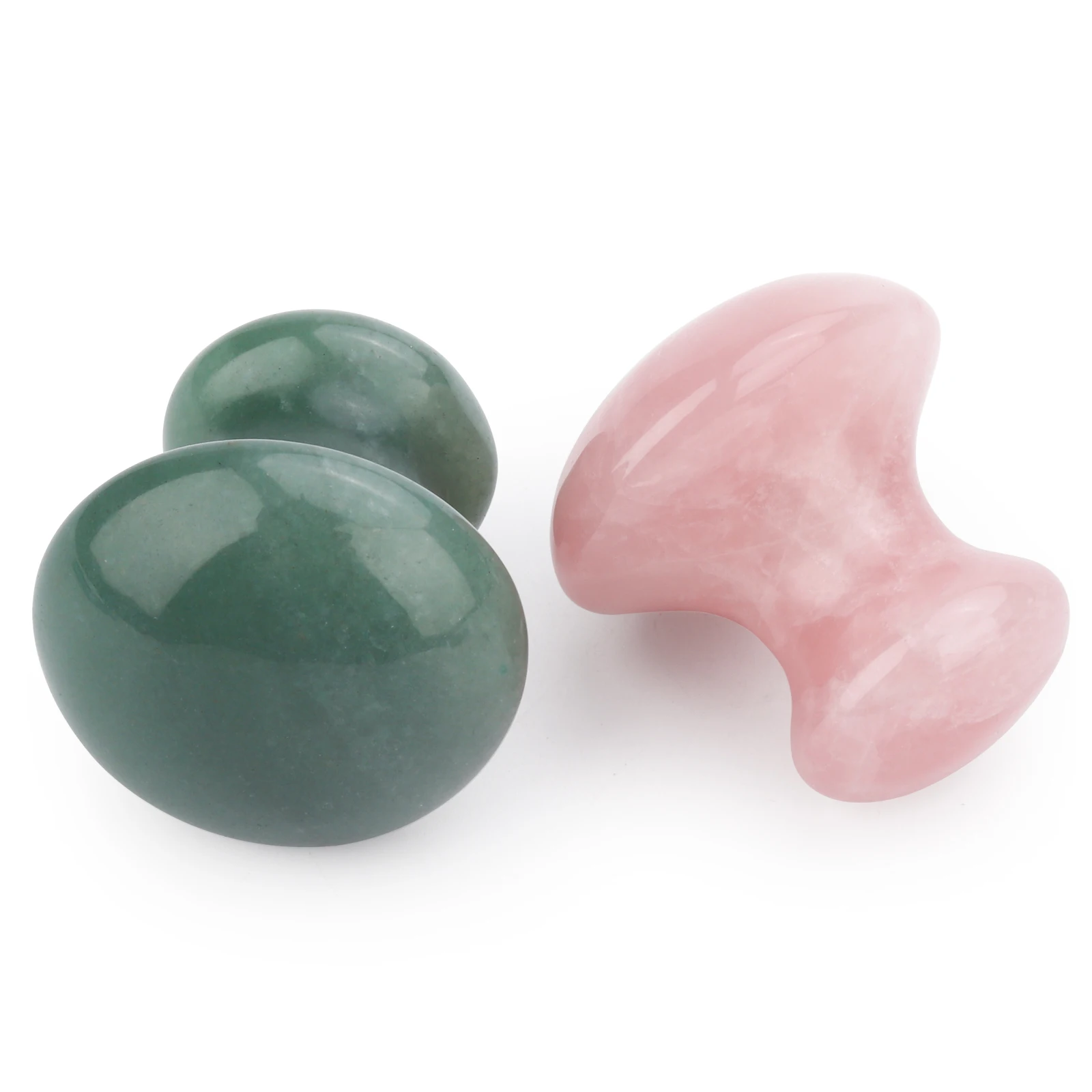 Rose Quartz Green Aventurine Mushroom-Shape Jade Gua Sha Scraping Massager for Spa Relax Massage Face-lift Anti-wrinkle Skincare