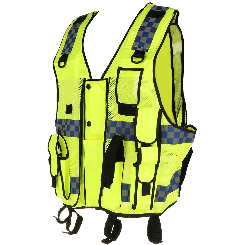 Vest Reflective Running Safety Night Visibility Security Pockets Zipper