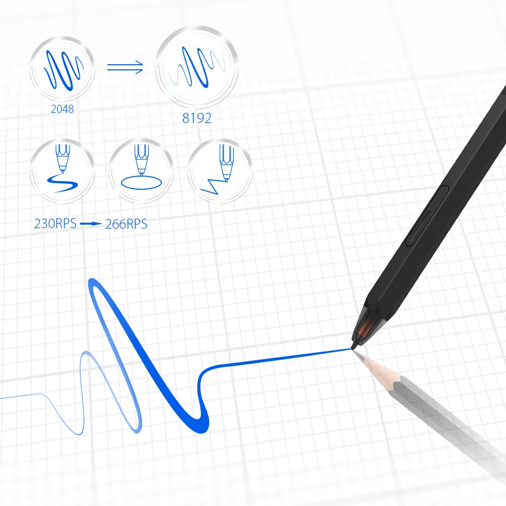 XPPen Deco 02 Graphics Drawing Tablet Pen Tablet with P06 Battery-Free Passive Stylus and Shortcut Keys (8192 levels pressure)