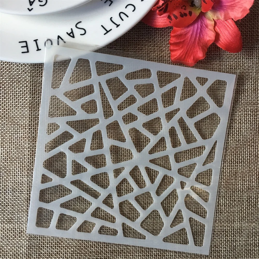 9Pcs/Set 5" Wavy Arrow Line Texture DIY Layering Stencils Painting Scrapbook Coloring Embossing Album Decorative Card Template