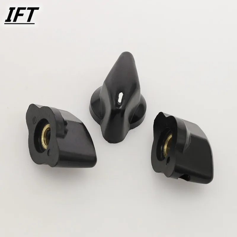 3pcs x Black Plastic Rotary Switch Knobs Cpas 6mm Dia Shaft Hole