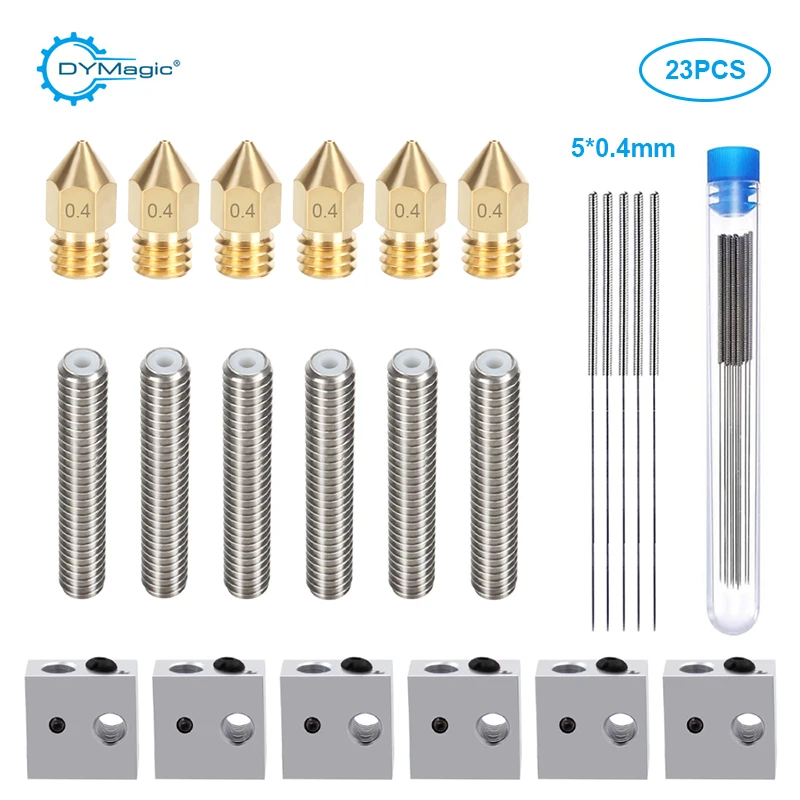 Extrusora de boquilla de latón MK8, cabezales de impresión M6, calentador de garganta de 30mm, bloque de calefacción Hotend para impresora 3D