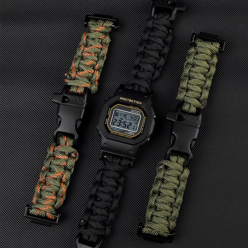 Substitute Casio G-SHOCK GA100/110/120/ DW 5600 GW-M5610 Canvas Watchband Outdoor Umbrella Rope Modified Nylon Men Watch  Strap