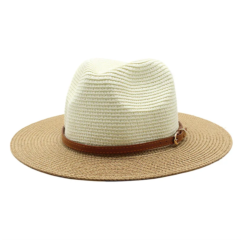 Straw hat two-color gradient sun hat outdoor sun hat straw hat seaside sunscreen beach hat sun hat various accessories wholesale