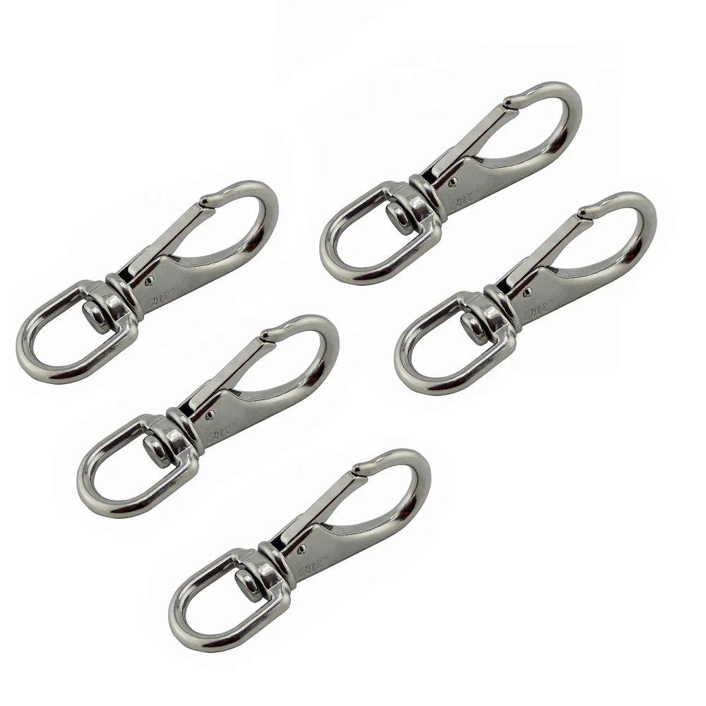 69mm 88mm Stainless Steel 304 Swivel Snap Hook Heavy Duty For Dog Leash Key Chain Metal Swivel Snap Hook