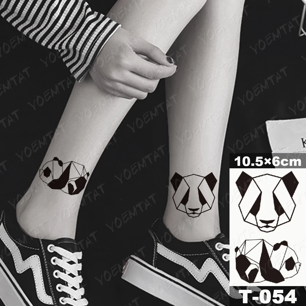 Long Lasting Waterproof Temporary Tattoo Stickers Panda Fish Swallow Moon Spider Animal Small Children Tatoo Female