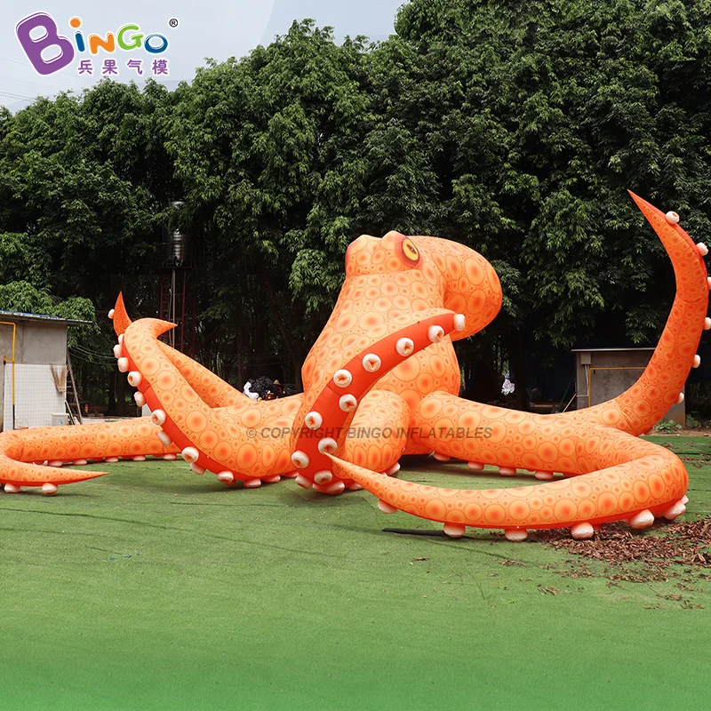 Customized 11.2x5.3 Meters Inflatable Octopus Balloons For Stage Decoration / Helloween Giant 36.7ft Inflated Squid Model Toys