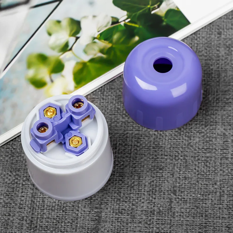 5pcs/lot Hanging E27 Screw Head Lamp Holder Two-color Jade Powder Large Copper Column E27 Blue Head