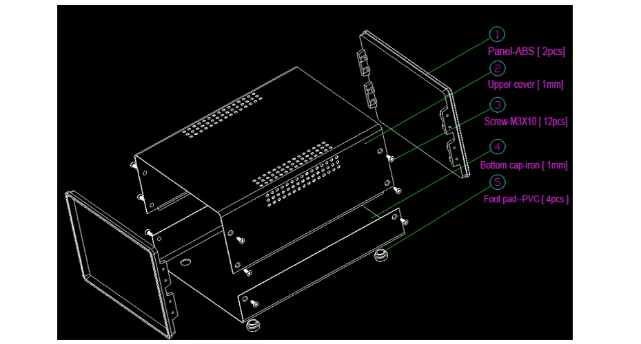 Eisen-Anschlusskasten DIY-Gehäuse für Projektboxen, Eisen-Netzteilgehäuse, kundenspezifisches elektrisches Eisengehäuse 195*150*110mm – Detail 3