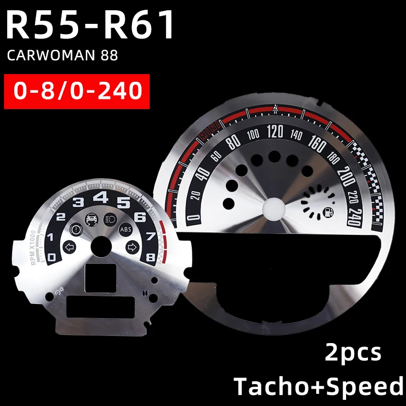 Brand New Carbon Fiber Material Tachometer & Speedmeter Gauge Sticker For Mini Cooper R50 R52 R53 R56 R60  (2 PCS/SET)