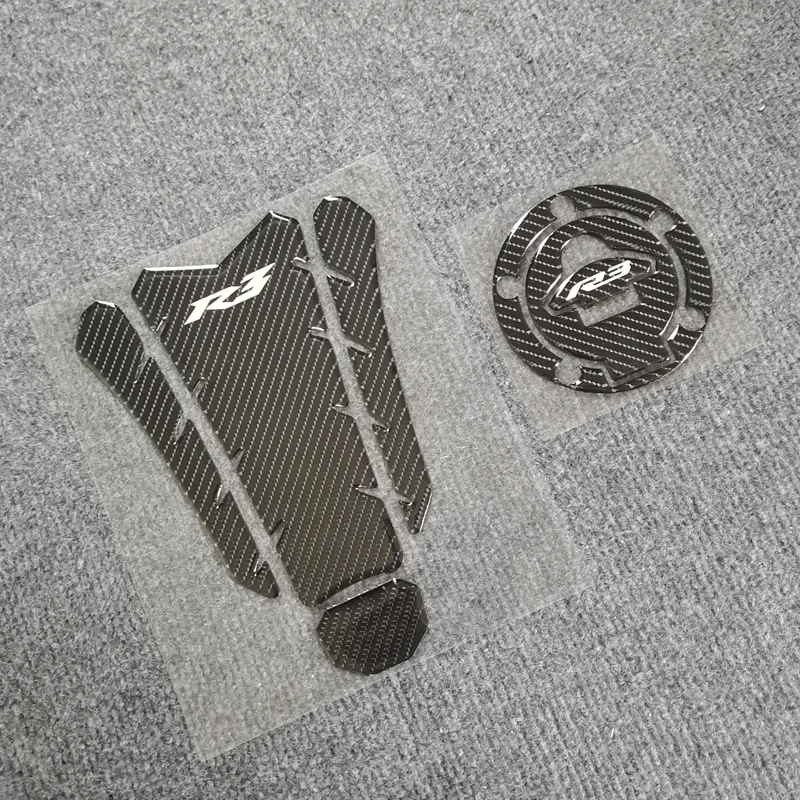 For YAMAHA YZF R3 3D Motorcycle Carbon Fiber Sticker Decal Decoration Gas Oil Fuel Tank Pad Protector Case