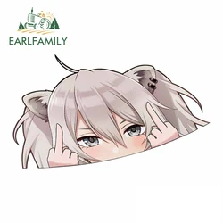 EARLFAMILY Shishiro Botan Hololive Peeker Middle Finger Car Sticker Big Head Anime JDM Rear Windshield Decal Cartoon Car Styling