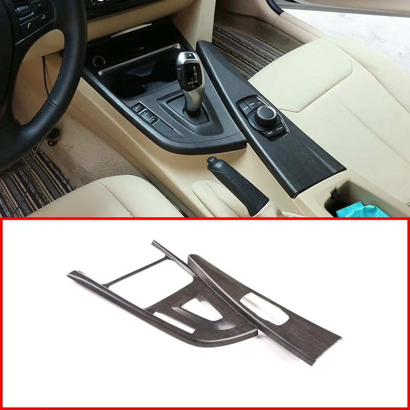 

For BMW 3 Series F30 F35 320 2013-2019 ABS Red Carbon Fiber Oak Wood Grain Central Control Gear Shift Panel Trim Interior 1 Pcs