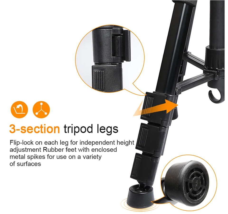 Huepar Multi-function Travel Camera Tripod 56\