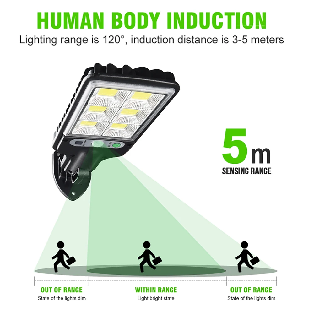 70COB Solar Street Lights Outdoor Remote Control Solar Lights 3 Light Mode Solar Street Pole Light Motion Light for Patio,Path