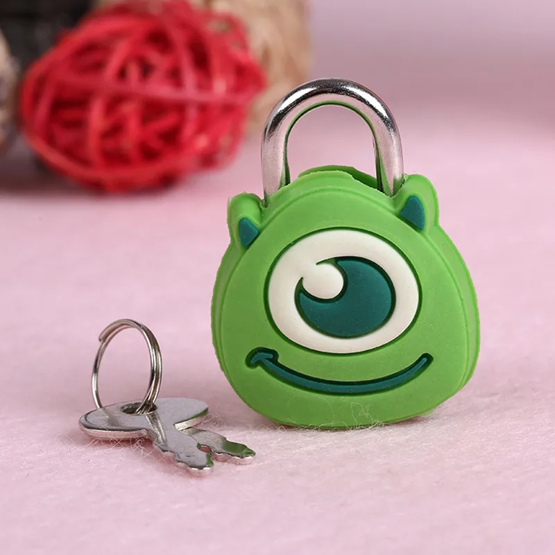 Miniso Cartoon Silicone Doll Monster stitch figure Metal Mini Padlock Creative Cute Security Anti-theft Luggage Lock