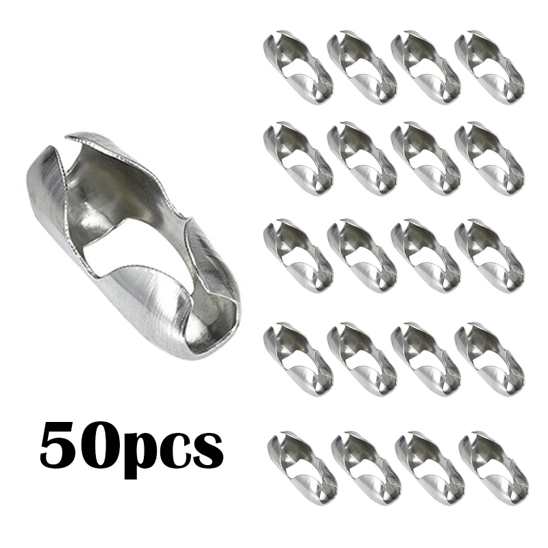 PARETO 50pcs big size stainless steel bead ball chain connector clasps ends for 12mm ball chain DIY Findings Accessories