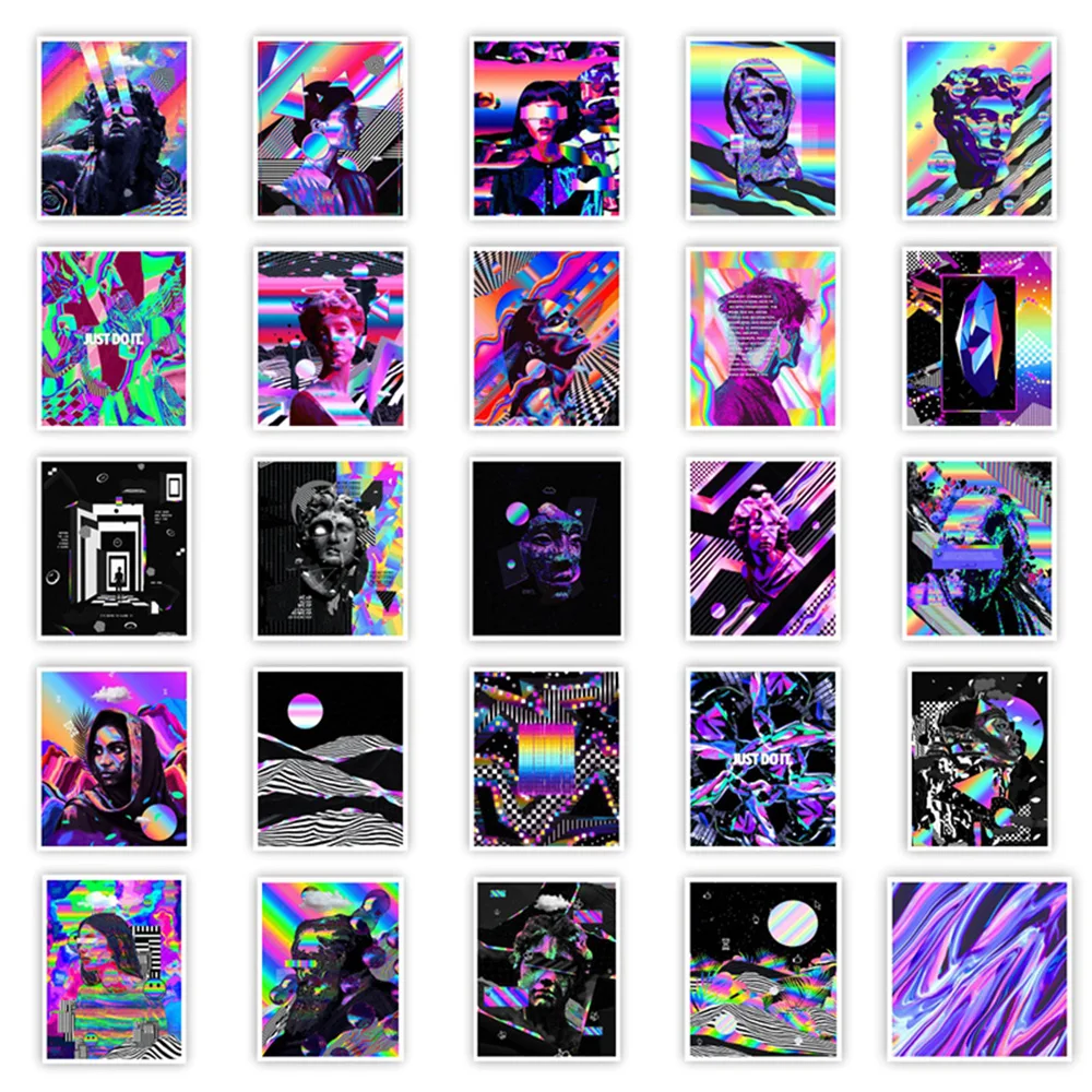 10/30/50pcs Psychedelic Cool Graffiti Stickers Aesthetic DIY Skateboard Laptop Helmet Phone Luggage Car Decals Kids Sticker Toy