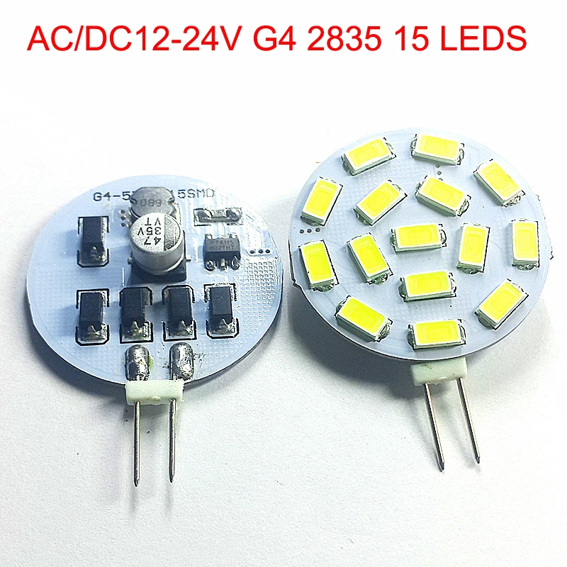 

10pcs AC DC12V 24V G4 LED Bulb Mini LED Spotlight 5730 15 leds 3w G4 Corn Light Chandelier Crystal Light Replace 30w Halogen