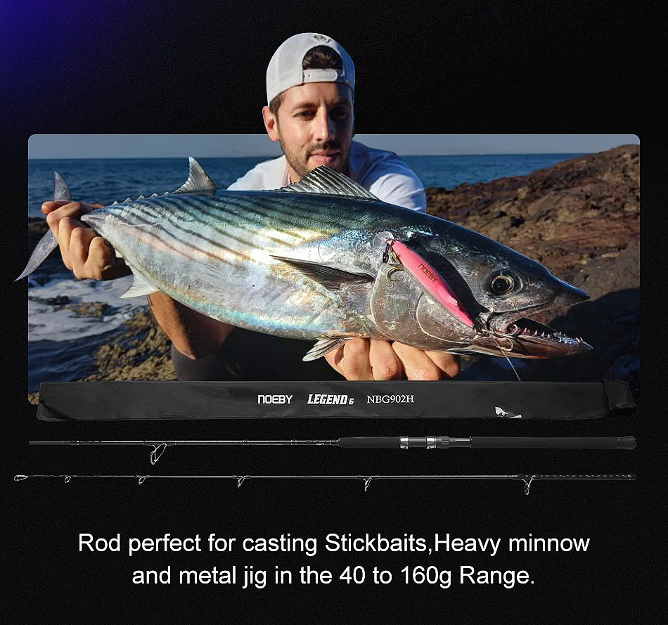 Noeby Stickbait Surf Spinnrute 2,75m 3,05m 2-teilig Shore Jigging H XH Power Köder 40-160g Salzwasser Meeresangelrute – Detail 2