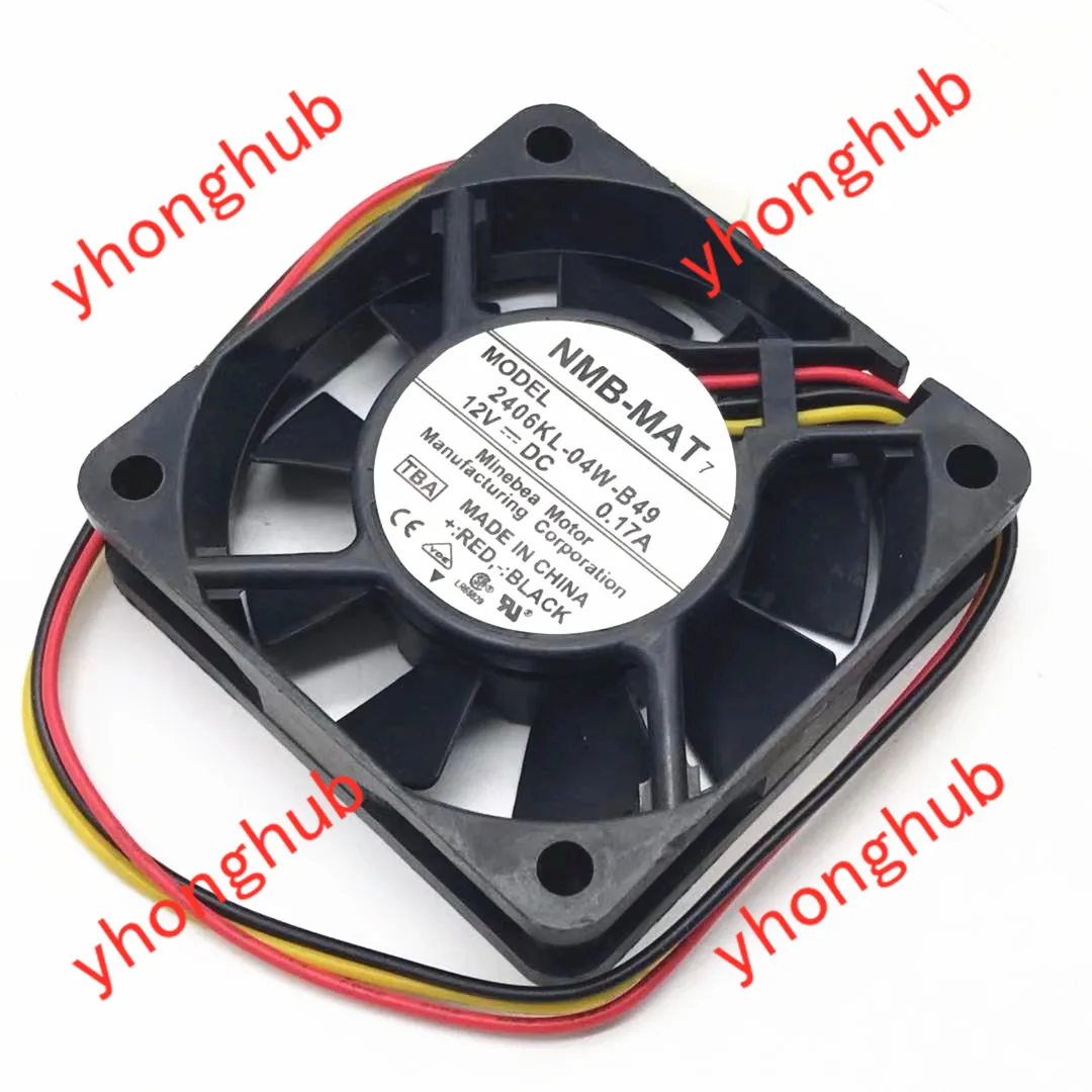 

NMB-MAT 2406KL-04W-B49 TBA Server Cooling Fan DC 12V 0.17A 60x60x15mm 3-Wire