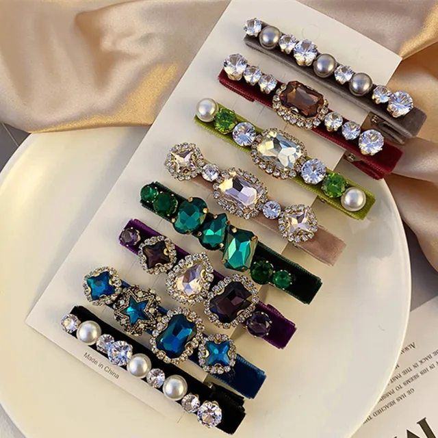 Retro francuskie spinki do włosów imitacja perły kryształ Rhinestone spinki do włosów spinki do włosów dla kobiet dziewczynki akcesoria do włosów prezenty matka