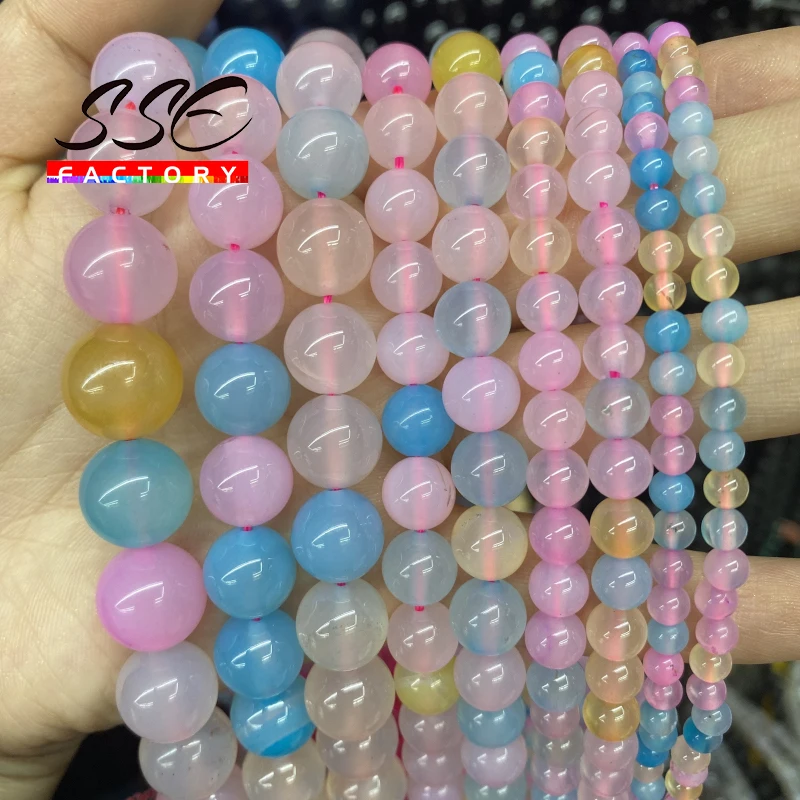 

Natural Colorful Agates Stone Beads Round Carnelian Onyx Loose Bead For Jewelry Making DIY Bracelets Necklace 15'' 4/6/8/10/12mm