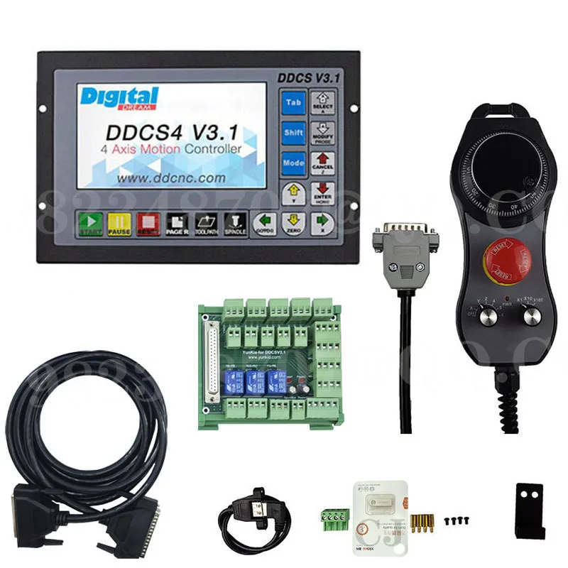 Upgraded version of ddcsv3.1 3-axis 4-axis cnc controller + electronic handwheel offline motion control system instead of mach3