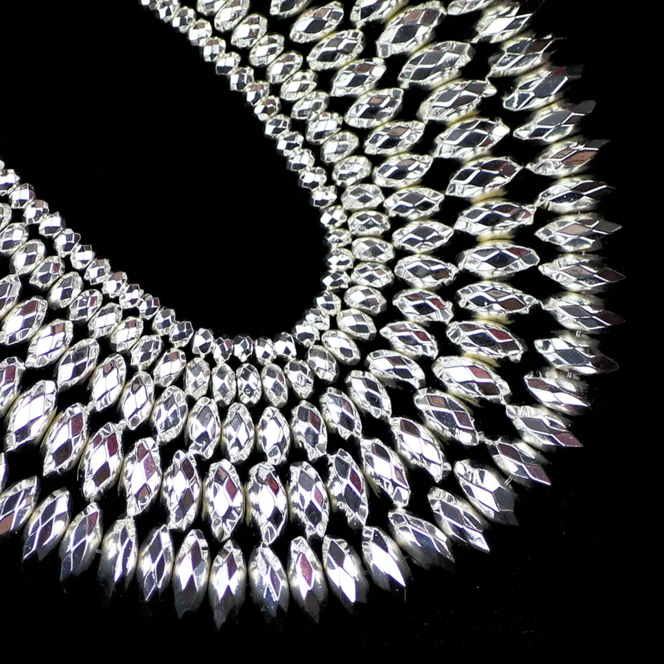 Flat Faceted Round Silver Colour Hematite Spacer Beads 3~10mm Natural Stone Loose Bead For Jewelry Bracelets&Necklace Making DIY