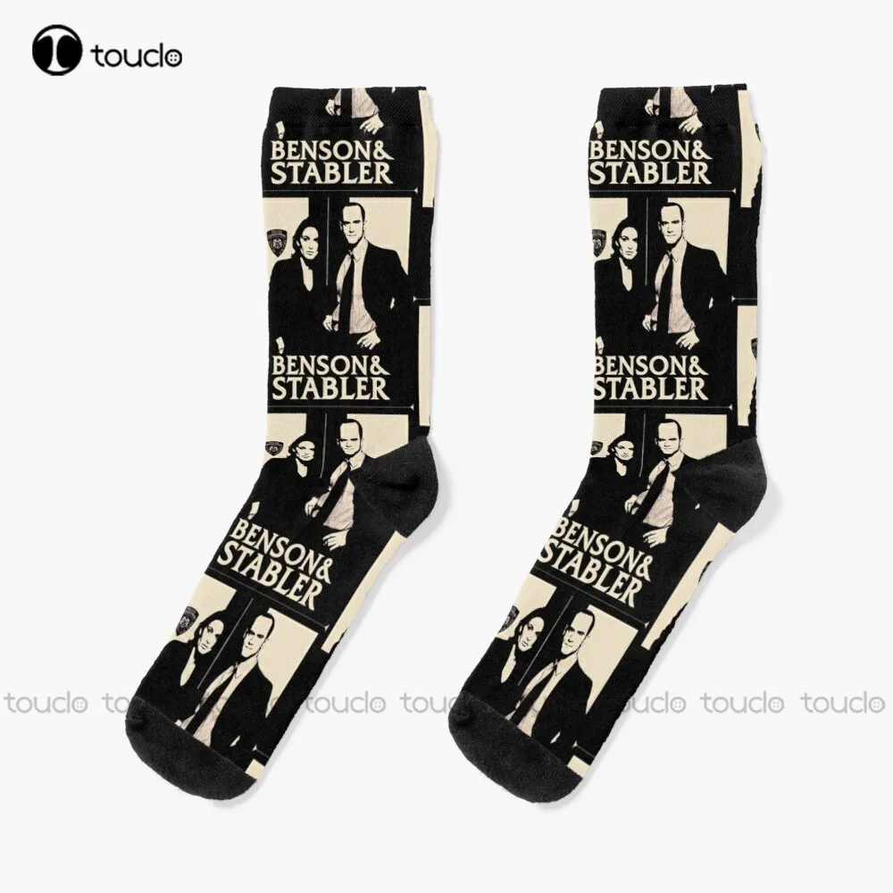 Olivia And Elliott - The Black Stencil Socks Workout Socks Men Personalized Custom Unisex Adult Teen Youth Socks Funny Sock