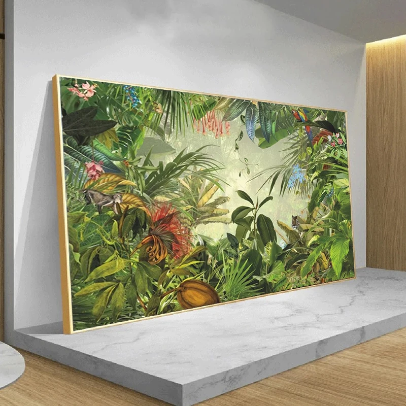 

Tropical Leaves Picture Prints On Canvas Painting Jungle Landscape Poster For Hallway TV background Wall Art Nordic Home Decor