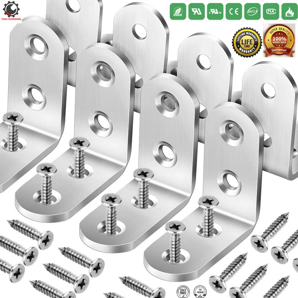 

Heave Duty Corner Brace,Stainless Steel Joint Right Angle Brackets with Screws,90 Degree Wall Brackets Hanger for Shelves,Tables