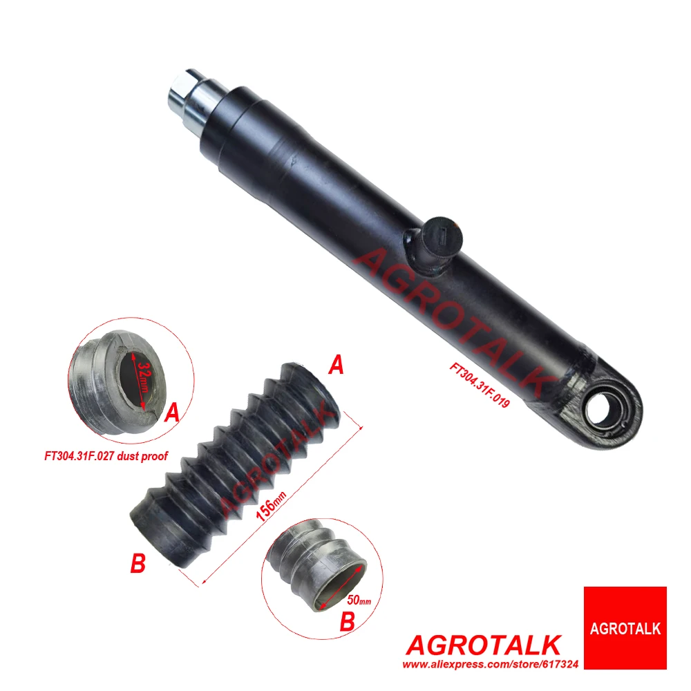 

Power steering cylinder with dust proof FT304.31F.027 for Foton Lovol tractor FT304 / FT404 , Part name: FT304.31F.019