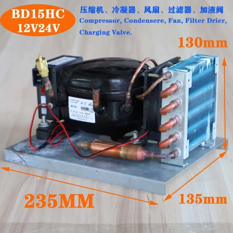 Imagem -02 - Compressor dc Bd15hc Bd25hc Bd35hc Dc12v24v Carro Geladeira Zer Unidade de Refrigeração Unidade de Condensação Unidade de