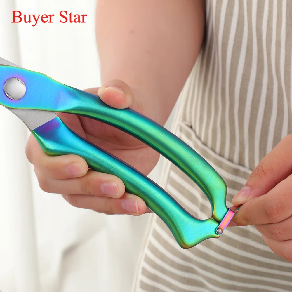 9.8\'\' Stainless Steel Kitchen Scissors Powerful Chicken Bone Scissors Cutter Cook Shears Fish Duck Cut Chef Scissors Knife Tool