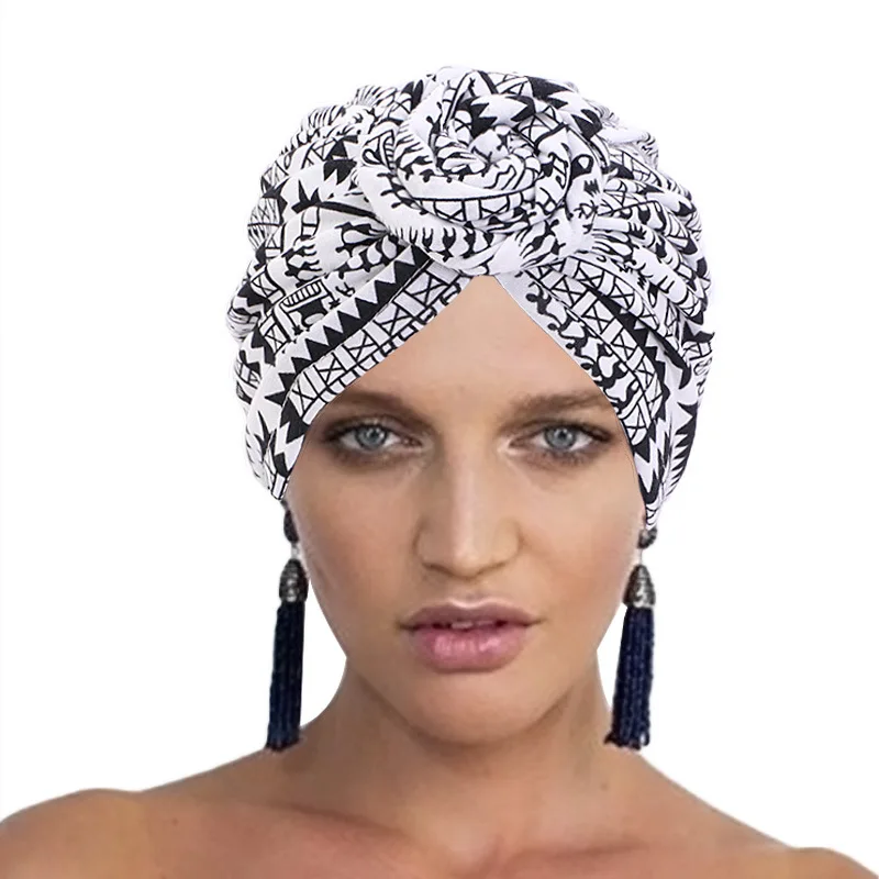 New fashion Women Turban African Pattern Print Turban Hats headscarf Headwrap Bandana Headwear Hair Accessories