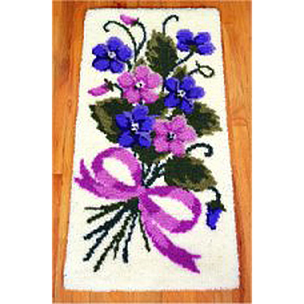 

Carpet embroidery set with Pre-Printed Pattern Crochet strings rugs Latch hook cushion Tapestry kit Crafts for adults Flower