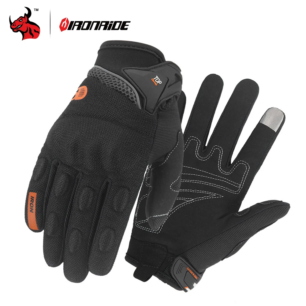 IRONRIDE Full Finger Motorcycle Gloves Screen Touch Guantes Motorbike Motocross Bike Outdoor Summer Motocross  Glove