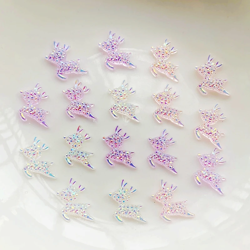 60 قطعة AB كريستال اللون إِلْكَة عيد الميلاد على شكل الراتنج شقة الظهر لتقوم بها بنفسك مجوهرات صنع الاكسسوارات مسمار حجر الراين مسمار ديكور فني #3