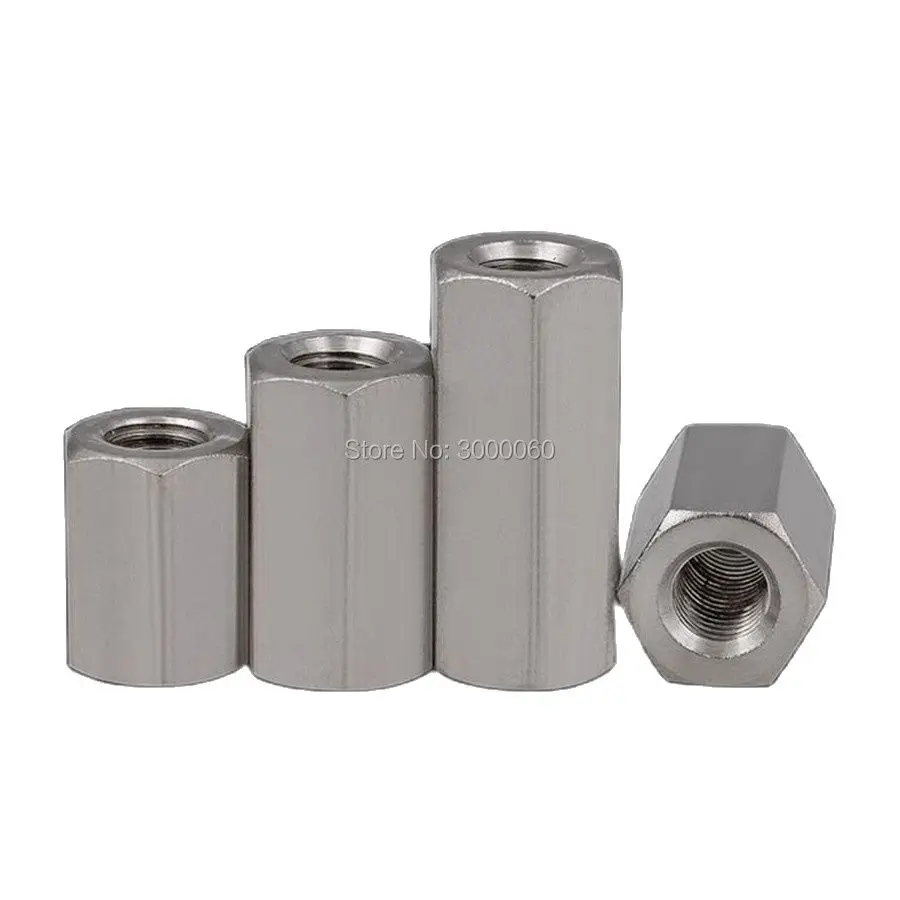 M6 Stainless Steel 304 Female To Female Hexagon Rod Coupling Nut 30pcs/lot