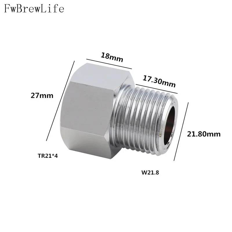 Soda Stream Cylinder Adapter Converter to W21.8 Aquarium Fish or Homebrew Beer Corny Keg Co2 Tank Regulator