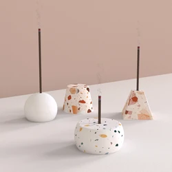 Simple Geometry Concrete Incense Insert Silicone Mold Creative Home Furnishing Small Pieces Incense Cement Bracket Molds
