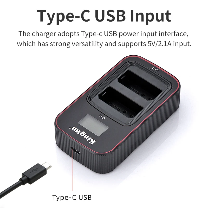 KingMa LP-E10 Battery LCD Dual USB Charger For Canon EOS 3000D 4000D 1100D 1200D 1300D 1500D KISS X70 X80 LP E10