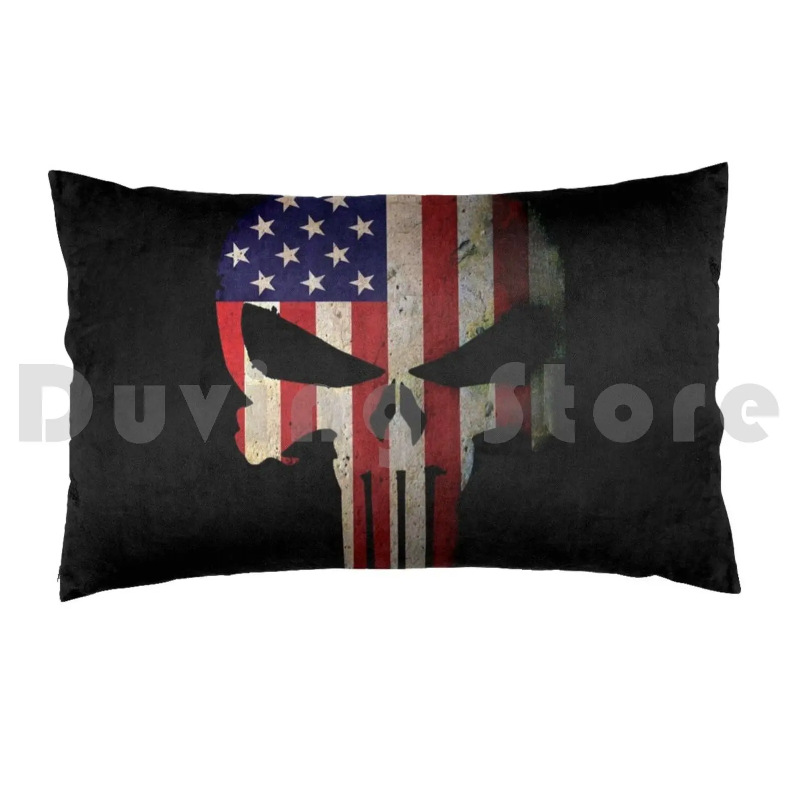 American Flag Skull Pillow Case Printed 50x75 America American Flag Patriot Patriotic Great