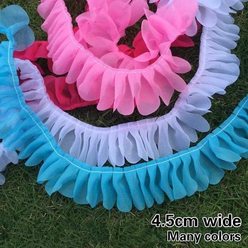 Colorful Chiffon Crumpled Lace DIY Handmade Flowers Making Cute Children\'s Cartoon Toy Doll Skirt Clothes Fabric Decoration