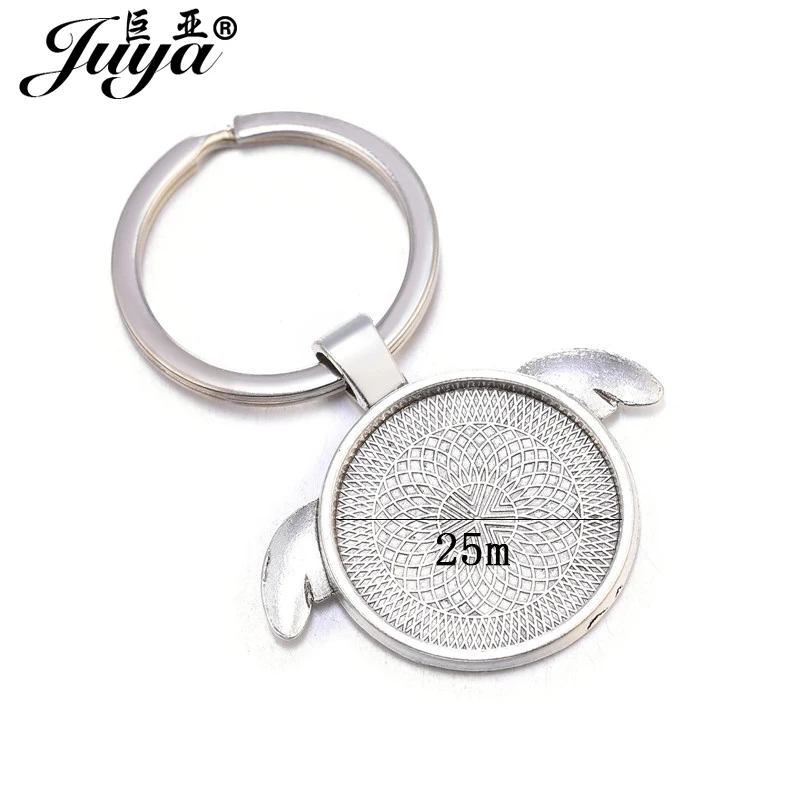 5pcs/lot 25mm Cabochon Blank Keychain Pendant Base 2 Styles Key Chain Keyring For Pendant DIY Jewelry Making Findings Wholesale
