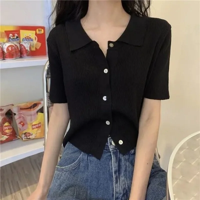 Cardigan Women Knitting All-match Spring Leisure Solid Button Cropped Ins Stylish Elegant Chic Fashion Sweaters Harajuku Mujer