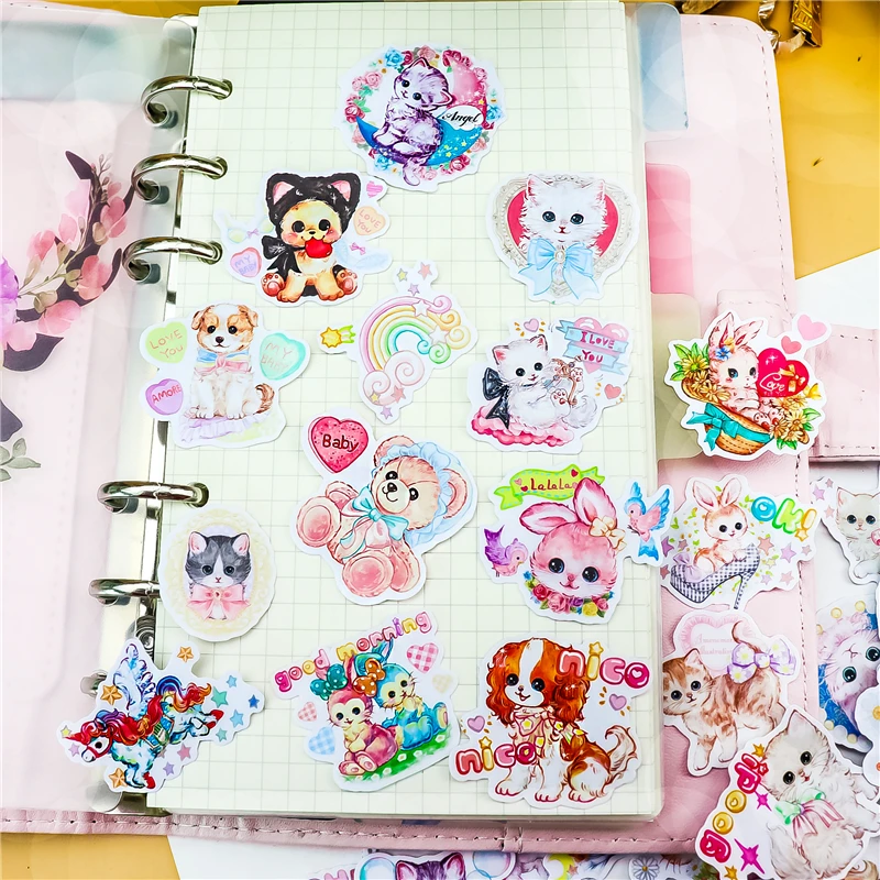 Sticker 40pcs Cartoon Cute Dog Animal Stickers DIY Diary Decor Stickers Scrapbook Cute Stationery Cute Supplies