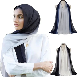 Gradient Wrinkle Bubble Chiffon Hijab Scarf Women Fashion Muslim Islamic Shawl Wrap Head Scarves Headband Headscarf 180*75cm