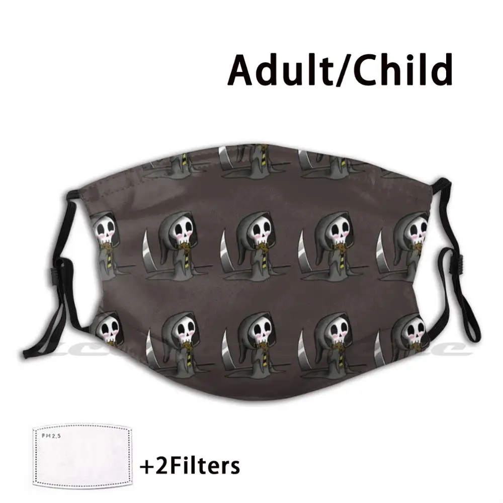 

The Grim Reaper Is A Gentle Companion Mask Adult Child Washable Pm2.5 Filter Logo Creativity Death Gentle Companion Sickle
